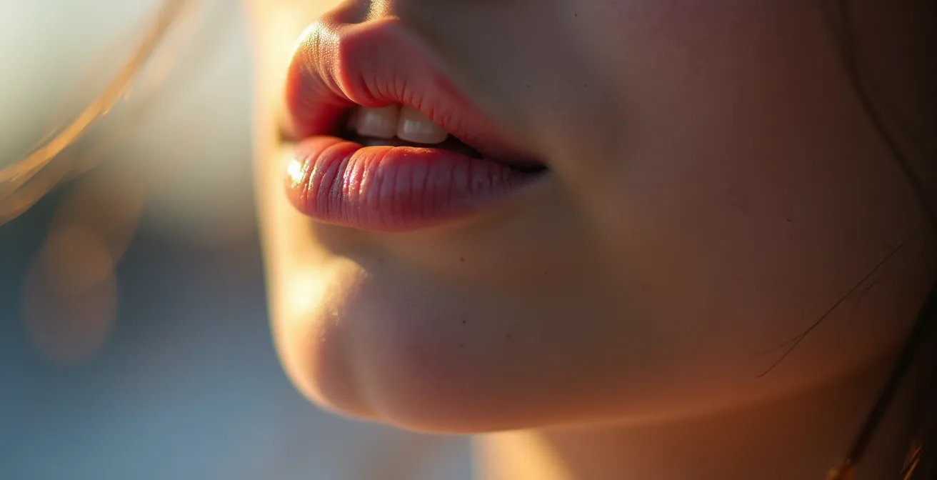 Close-up of person practicing breathing technique in calm environment