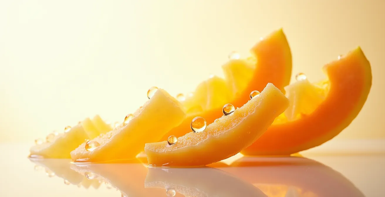 Natural fruit enzymes gently dissolving dead skin cells