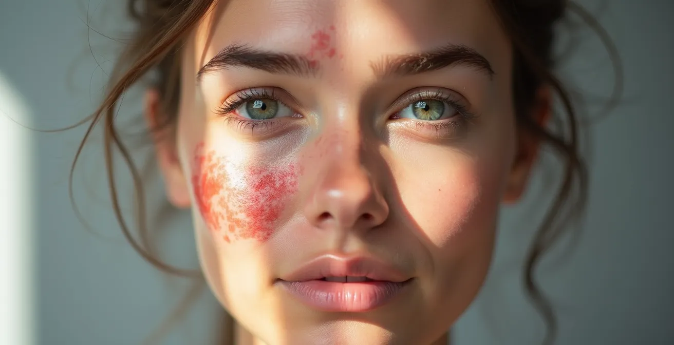 Microscopic view of damaged vs intact skin barrier from exfoliation