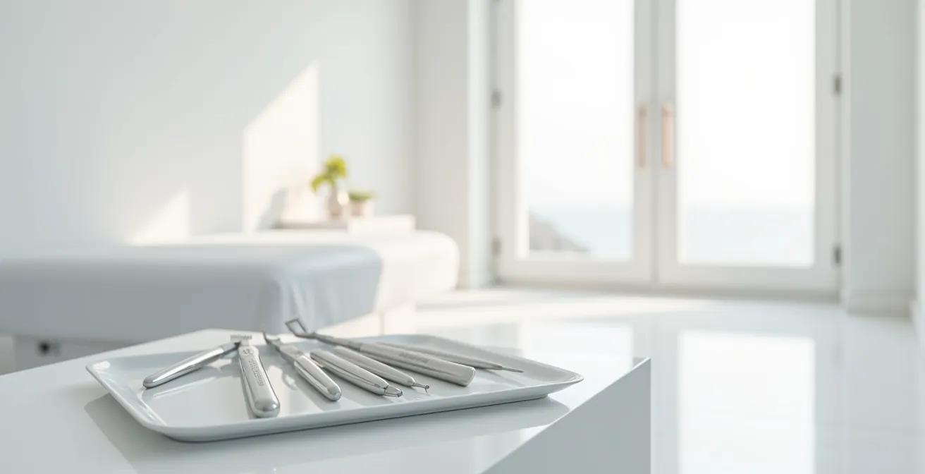 Professional dermaplaning blade angle demonstration