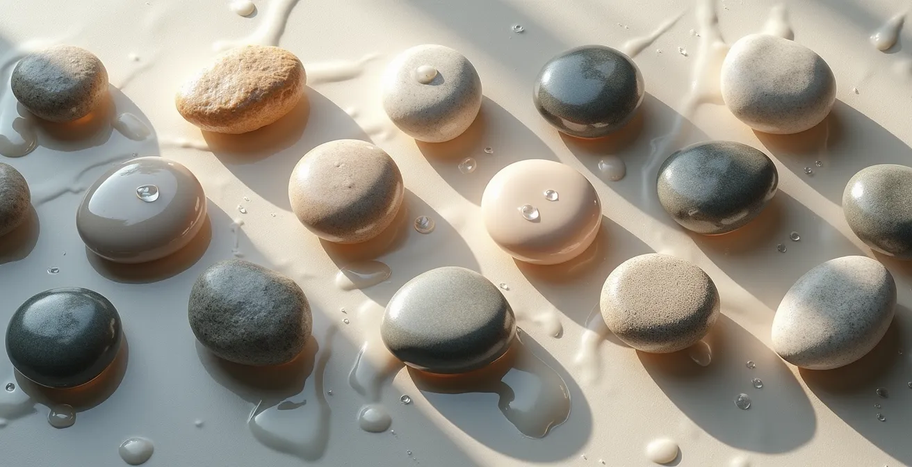 Visual representation of skin barrier structure showing ceramides and hyaluronic acid roles